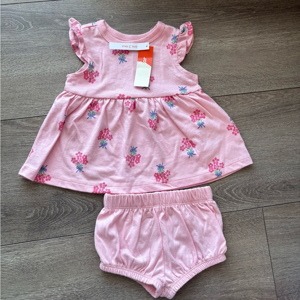 Joe Fresh Baby Pink Floral Dress Set, 0-3 months, NWT